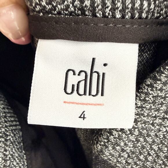 Cabi Bond High-Rise Wide Leg Trousers Gray Plaid Zipper Size 4 H4891 - Picture 4 of 6
